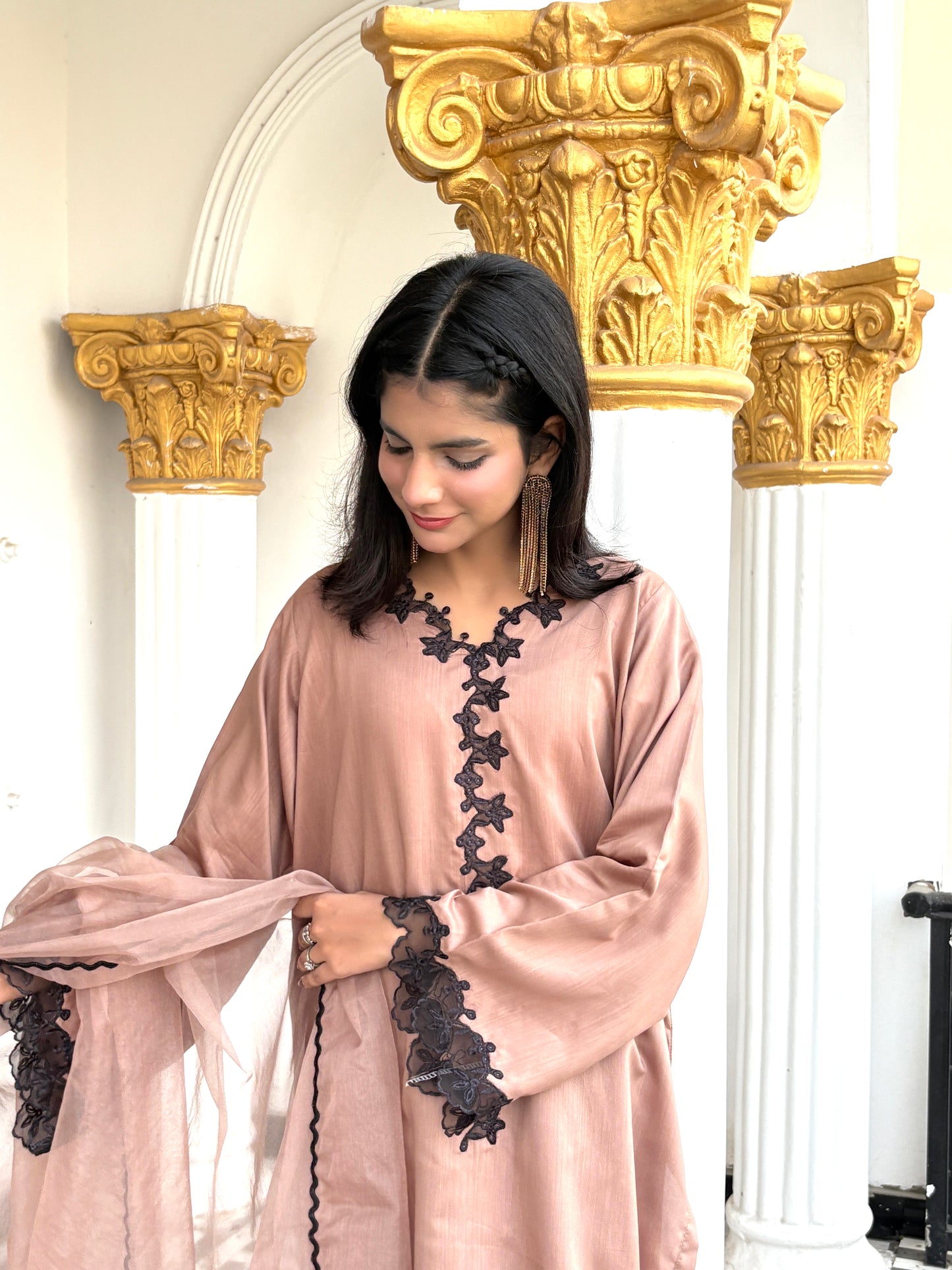 Hazzlegrace-3-Piece Embroidered Viscose Suit