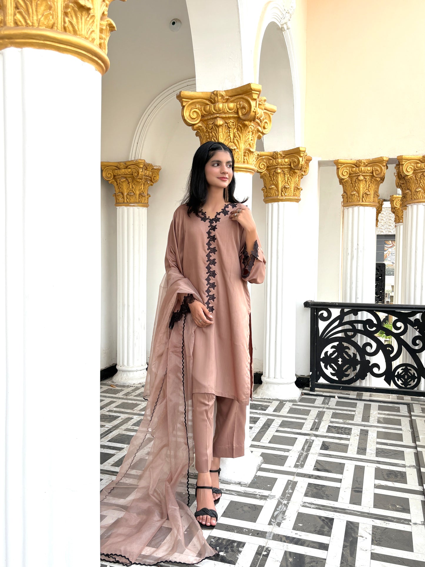 Hazzlegrace-3-Piece Embroidered Viscose Suit